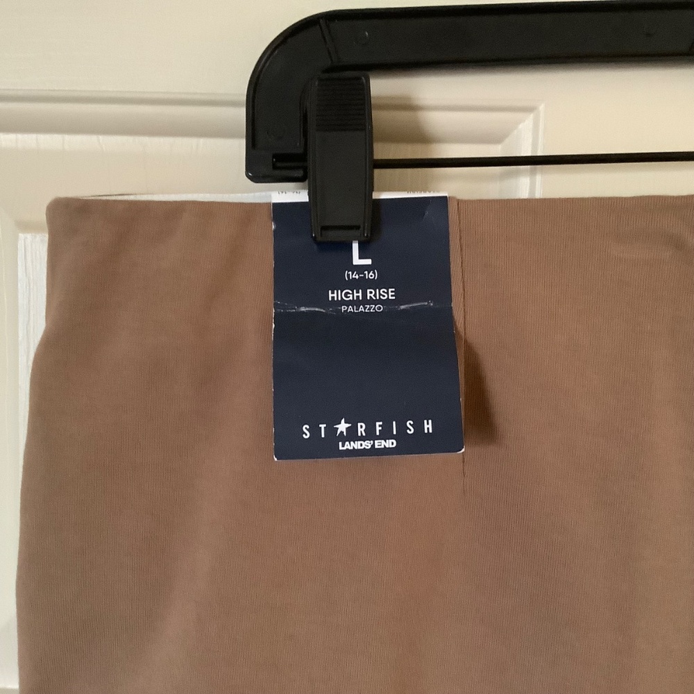 Lands End Starfish High Rise Palazzo Pants Coriander SZ L (14-16) - Picture 13 of 16
